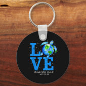Earth Day 2025 Save Zee Turtle De Planeet Herstel Sleutelhanger (Voorkant)