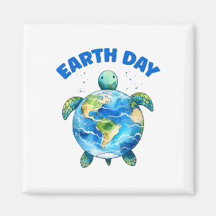 Earth Day 2025 Zee Schildpadkunst Red de planeet Magneet