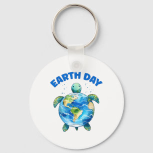 Earth Day 2025 Zee Schildpadkunst Red de planeet Sleutelhanger