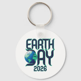 Earth Day 2026 | Moderne typografie Eco Design Sleutelhanger