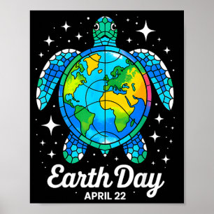 Earth Day 2026 Restore Aarde Zee Earth Day Schildp Poster