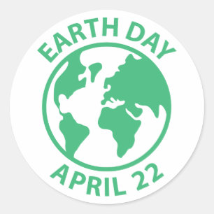 Earth Day, 22 april Ronde Sticker