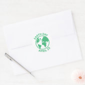 Earth Day, 22 april Ronde Sticker (Envelop)