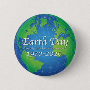 Earth Day 50 Year Jubileum 2020 Ronde Button 5,7 Cm