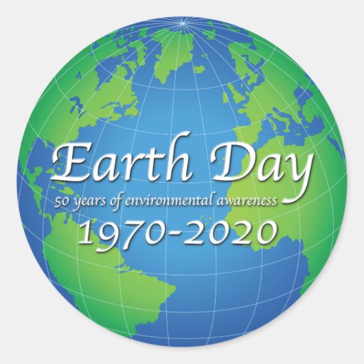 Earth Day 50 Year Jubileum 2020 Ronde Sticker (Voorkant)