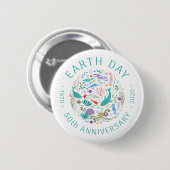 Earth Day 50th Jubileum 1970-2020 Ocean Animals Ronde Button 5,7 Cm (Voorkant /achterkant)