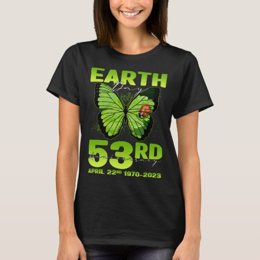 Earth Day 53rd Anniversary Silhouette Of Butterfly T-shirt (Voorkant)