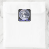 Earth Day - Aarde in vol uitzicht Vierkante Sticker (Tas)