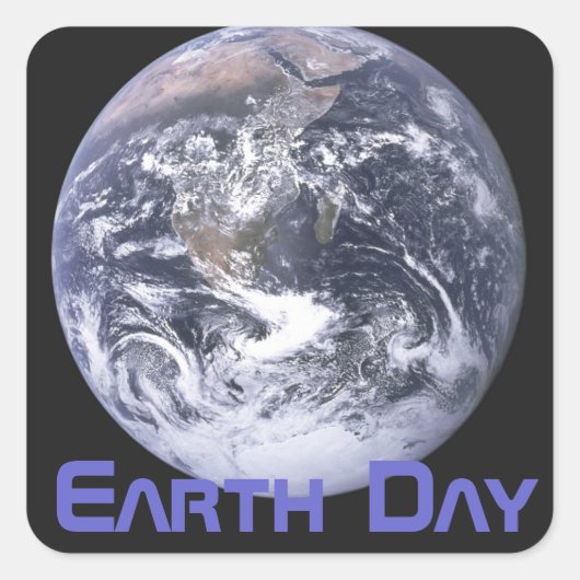 Earth Day - Aarde in vol uitzicht Vierkante Sticker (Voorkant)