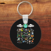 Earth Day Alphabet Teacher Student Environmental S Sleutelhanger (Voorkant)