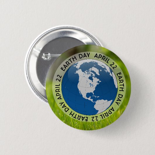 Earth Day April 22 Green Environment Button (Voorkant /achterkant)