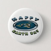 Earth day Badge Happy FLAT-dag badge Ronde Button 5,7 Cm (Voorkant)