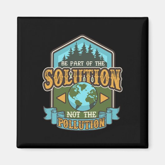 Earth Day Be the Solution Schattige Gerecycled Magneet (Voorkant)