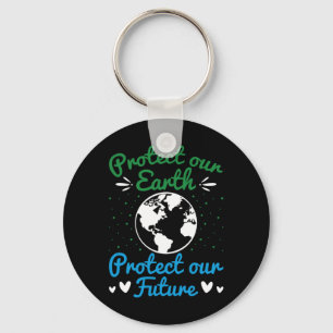 Earth Day Beschermt onze aarde onze toekomst 1 Sleutelhanger