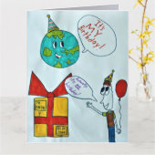 Earth Day Birthday Kaart (Gele Bloem)