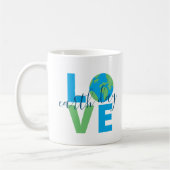 Earth Day Blue Green Love Statement Cute Graphic Koffiemok (Links)