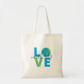 Earth Day Blue Green Love Statement Cute Graphic Tote Bag (Voorkant)