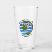 Earth Day Blue Green Wereldbol Map Planet Glas (Voorkant)