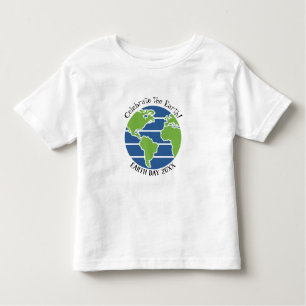 Earth Day Blue Green Wereldbol Map Planet Kinder Shirts