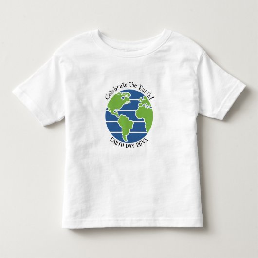 Earth Day Blue Green Wereldbol Map Planet Kinder Shirts (Voorkant)