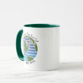 Earth Day Blue Green Wereldbol Map Planet Mok (Voorkant links)