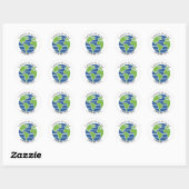 Earth Day Blue Green Wereldbol Map Planet Ronde Sticker (Vel)
