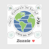 Earth Day Blue Green Wereldbol Map Planet Sticker (Vel)