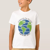 Earth Day Blue Green Wereldbol Map Planet T-shirt (Voorkant)
