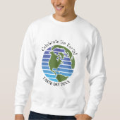 Earth Day Blue Green Wereldbol Map Planet Trui (Voorkant)