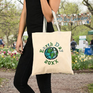 Earth Day Boodschappentas Ontwerp Met Aangepast Ja Tote Bag