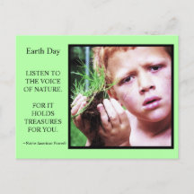 Earth Day Boy met vuil Briefkaart