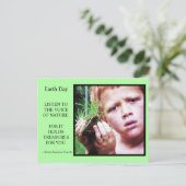 Earth Day Boy met vuil Briefkaart (Staand voorkant)