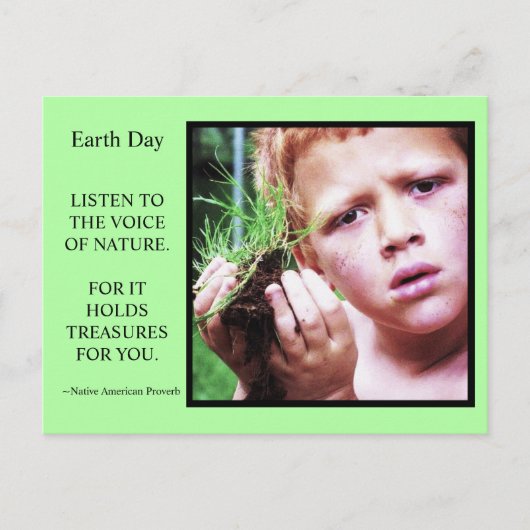 Earth Day Boy met vuil Briefkaart (Voorkant)