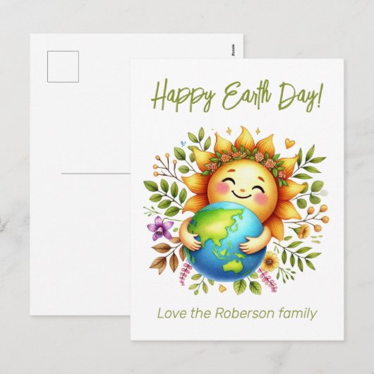 Earth Day-Briefkaart Feestdagenkaart (Voorkant / Achterkant)