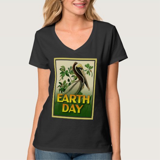 Earth Day Brown Pelican Bird    Set 1 T-shirt (Voorkant)