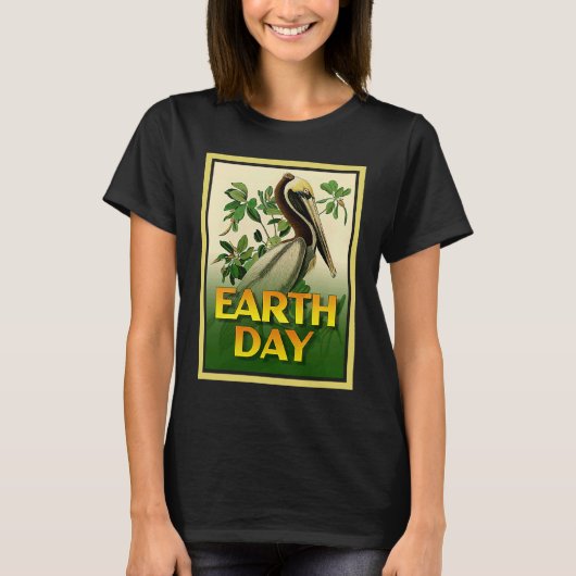 Earth Day Brown Pelican Bird    Set 1 T-shirt (Voorkant)