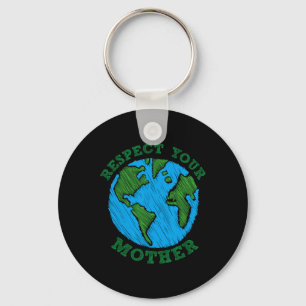 Earth Day Cadeaut Respect voor je moeder Natuur in Sleutelhanger