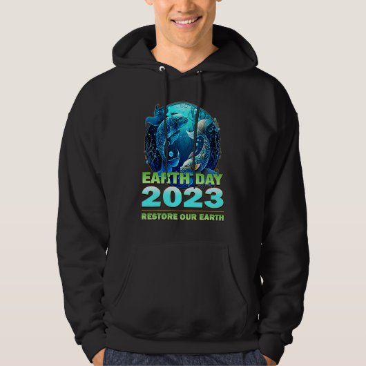 Earth Day Celebration 2023 Theme Restore Our Earth Hoodie (Voorkant)