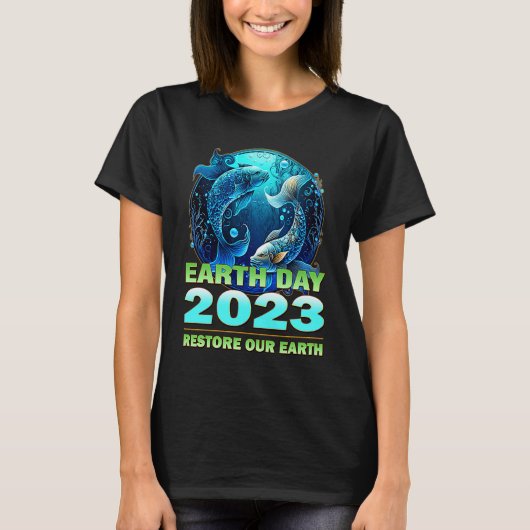 Earth Day Celebration 2023 Theme Restore Our Earth T-shirt (Voorkant)
