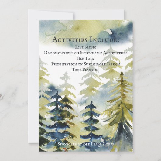 Earth Day Celebration Boomplant Waterverf Kaart (Achterkant)