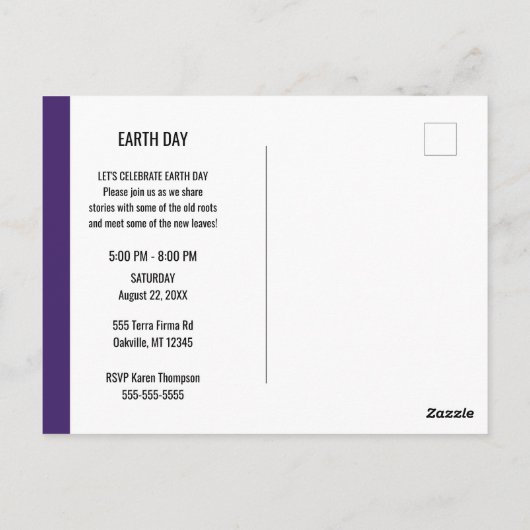 Earth Day Celebration Briefkaart (Achterkant)