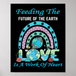 Earth Day Chef Lunch Lady Feeding is een werk van Poster