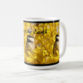 Earth Day Chickadee Bird in Yellow Flowers Mok (Voorkant rechts)