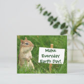 Earth Day Chipmunk Briefkaart (Staand voorkant)