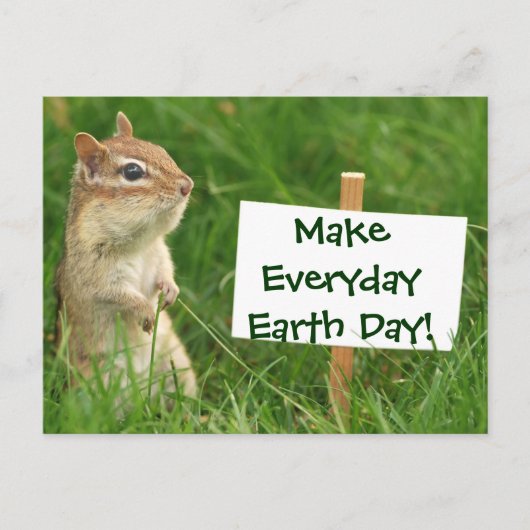 Earth Day Chipmunk Briefkaart (Voorkant)