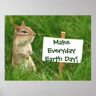 Earth Day Chipmunk Poster