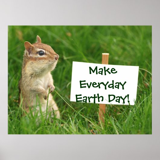 Earth Day Chipmunk Poster (Voorkant)