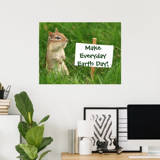 Earth Day Chipmunk Poster (Thuiskantoor)