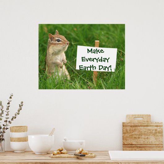 Earth Day Chipmunk Poster (Keuken)