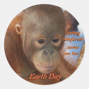 Earth Day Conservation Ronde Sticker